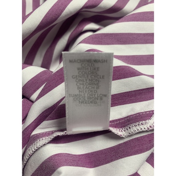 J‎ Jill Wearever Collection Size XS Button Up 3/4 Sleeve Striped Purple - Picture 10 of 10